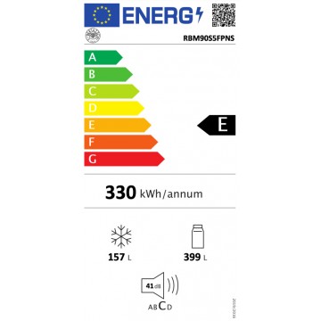 Bertazzoni RBM90S5FPNS Εντοιχιζόμενος Ψυγειοκαταψύκτης Total NoFrost Υ212.3xΠ90.8xΒ59.2εκ. Inox